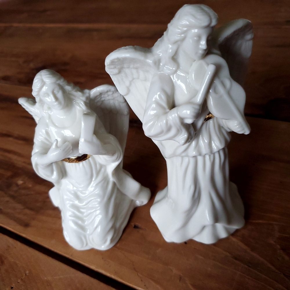 Lenox Angel Holiday Collectable Figurines Set of 2